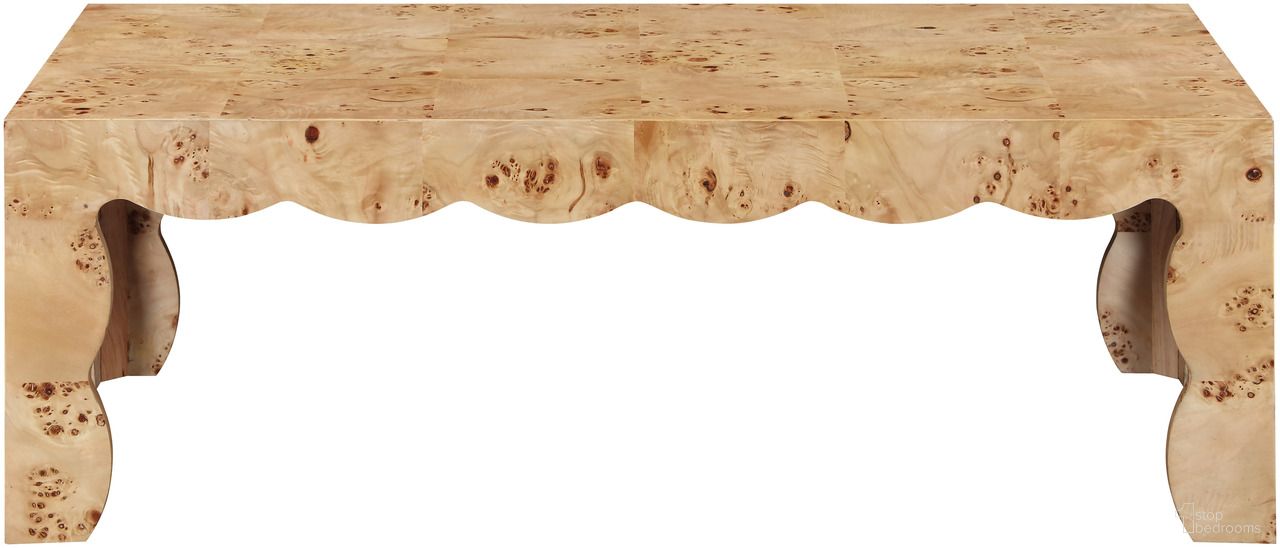 The appearance of Vassa Burl Veneer Coffee Table In Natural and Stained Natural designed by Meridian in the modern / contemporary interior design. This natural/stained natural piece of furniture was selected by 1StopBedrooms from Vassa Collection to add a touch of cosiness and style into your home. Sku: 535Natural-CT. Material: Burl Veneer.