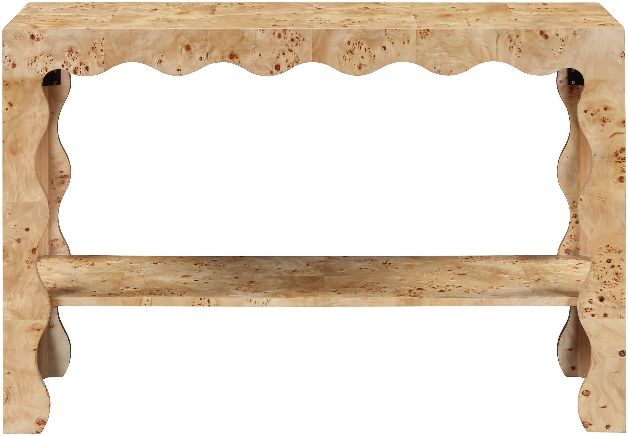 The appearance of Vassa Burl Veneer Console Table In Natural and Stained Natural designed by Meridian in the modern / contemporary interior design. This natural/stained natural piece of furniture was selected by 1StopBedrooms from Vassa Collection to add a touch of cosiness and style into your home. Sku: 535Natural-ST. Material: Burl Veneer.