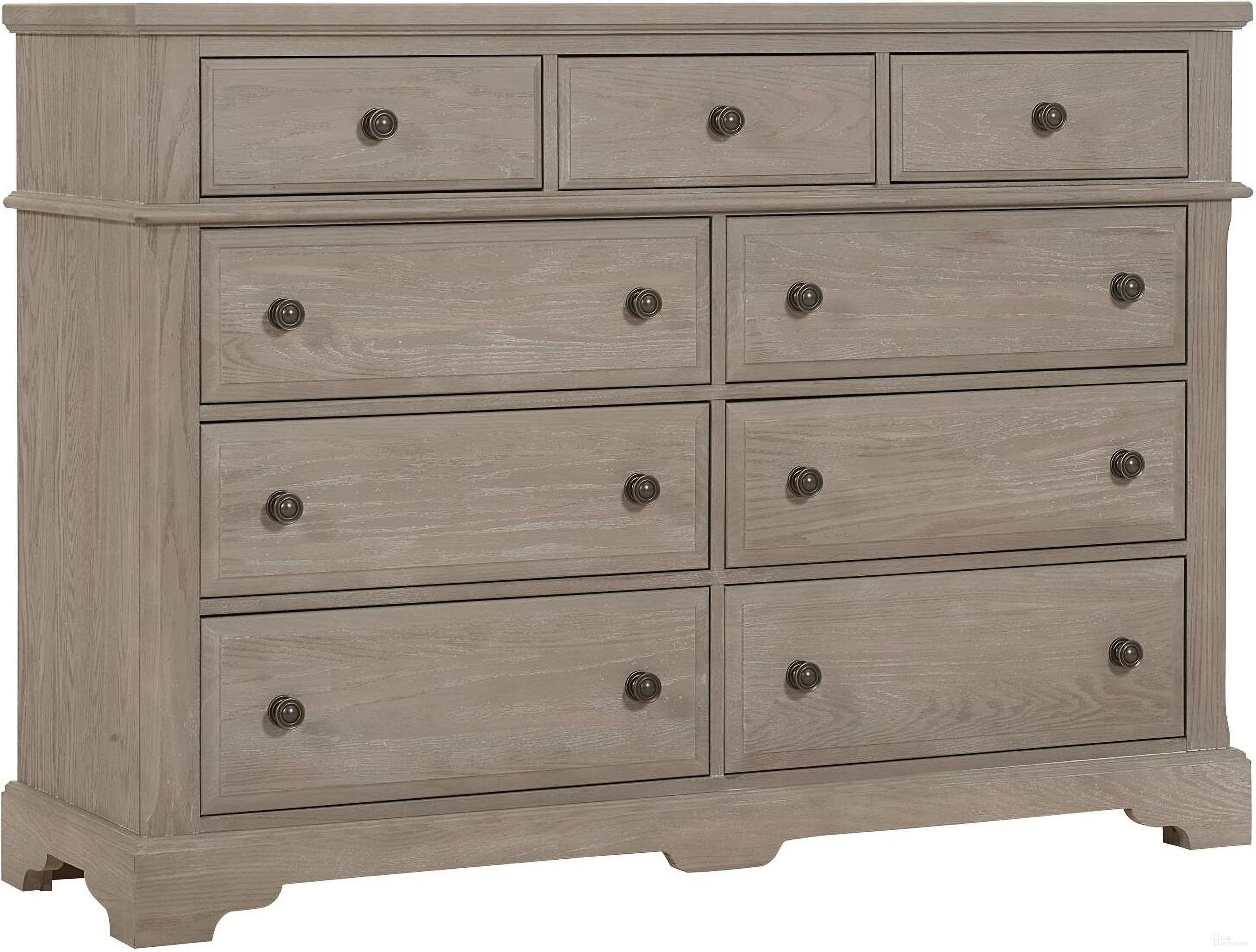 The appearance of Heritage 9 Drawer Bureau In Aged White Oak designed by Artisan & Post in the modern / contemporary interior design. This gray piece of furniture  was selected by 1StopBedrooms from Heritage Collection to add a touch of cosiness and style into your home. Sku: 114-003. Material: Wood.