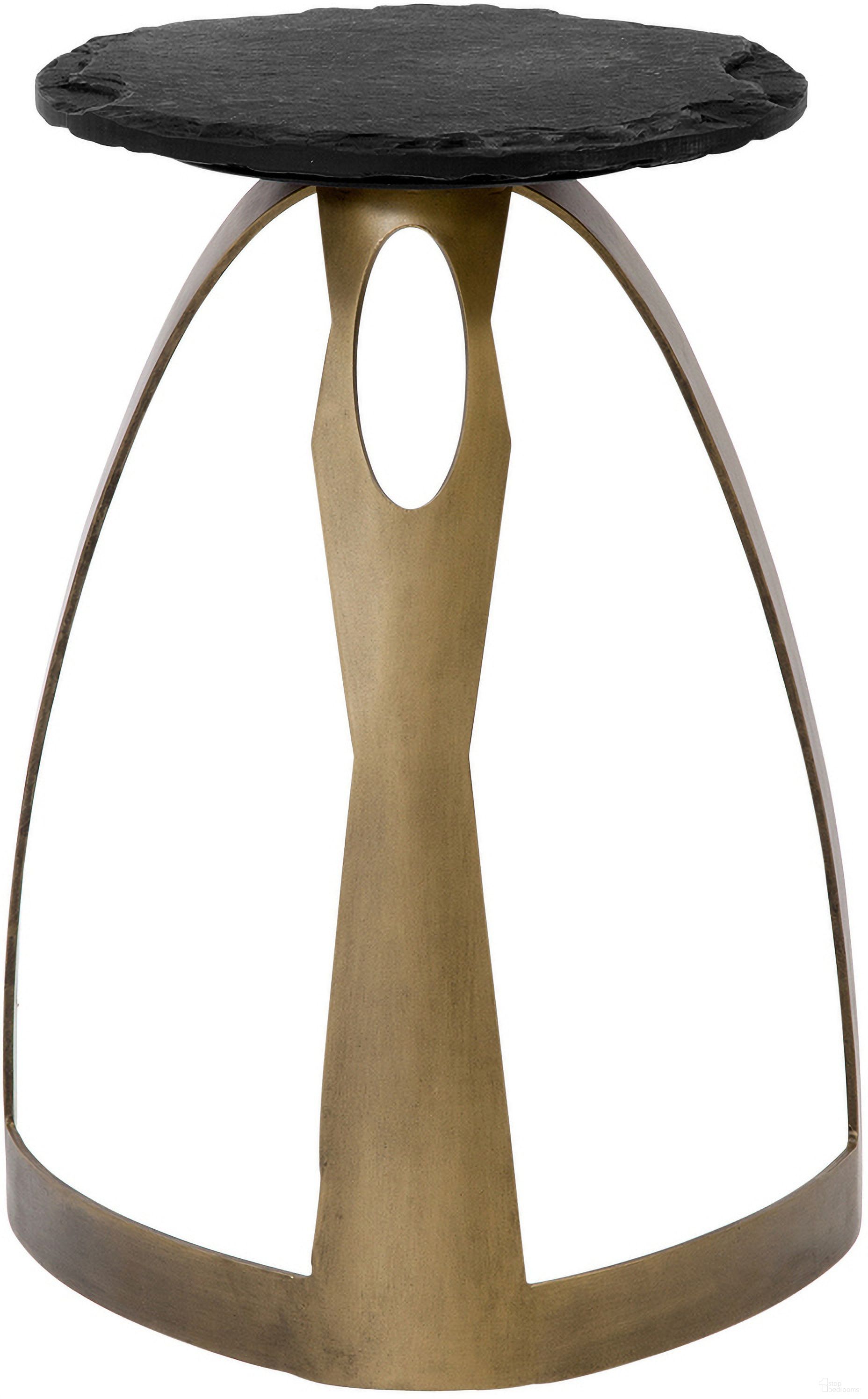 The appearance of Vaughan Round Accent Table In Antique Brass designed by Bassett Mirror Company in the modern / contemporary interior design. This antique brass piece of furniture  was selected by 1StopBedrooms from Vaughan Collection to add a touch of cosiness and style into your home. Sku: 9903-LR-223. Material: Iron.
