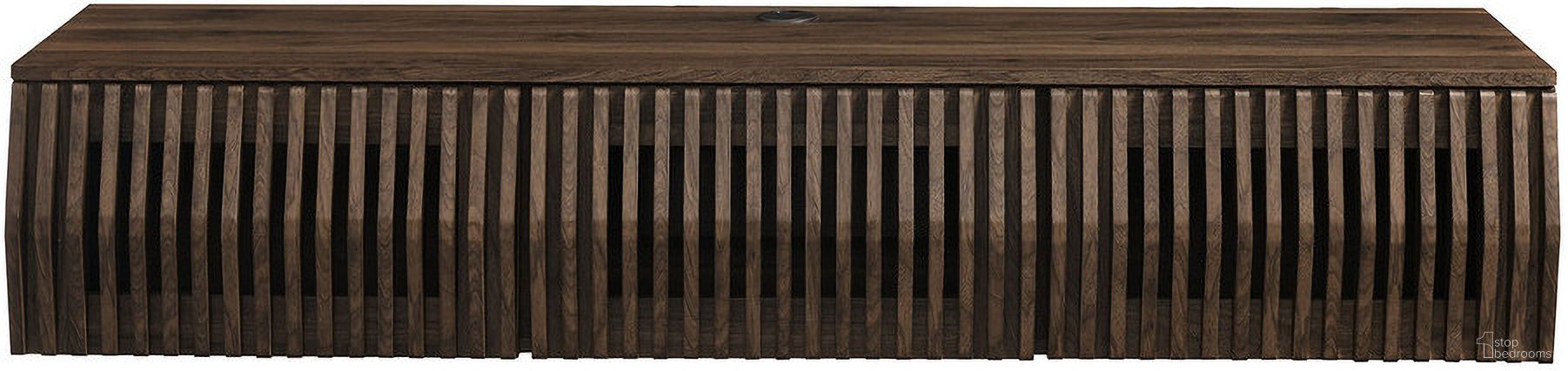 The appearance of Vaughn 64 Inch Wall Mount TV Stand In Walnut designed by Modway in the modern / contemporary interior design. This walnut piece of furniture was selected by 1StopBedrooms from Vaughn Collection to add a touch of cosiness and style into your home. Sku: EEI-7164-WAL. Material: Laminate.