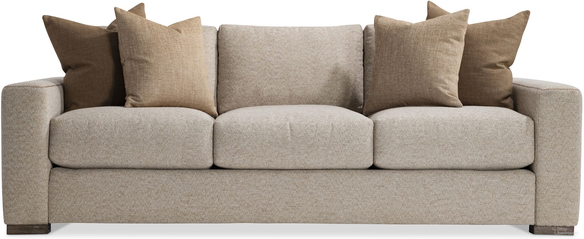 The appearance of Vaughn Fabric Sofa In Beige and Tan designed by Bernhardt in the transitional interior design. This beige/tan piece of furniture was selected by 1StopBedrooms from Vaughn Collection to add a touch of cosiness and style into your home. Sku: P1097A. Material: Fabric.