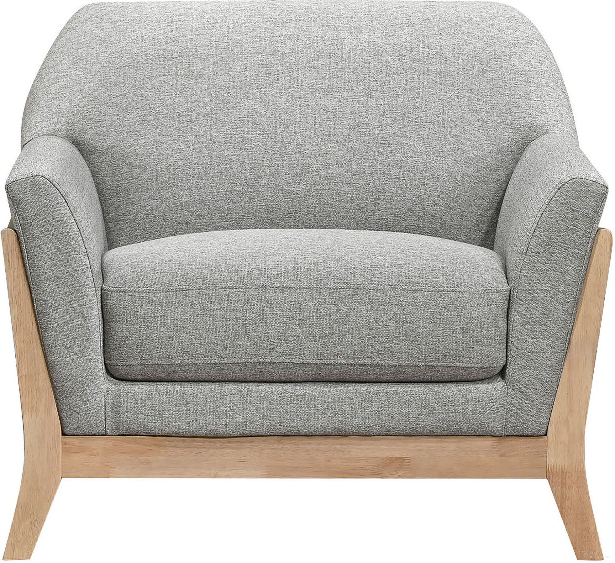 The appearance of Vaughn Fabric Upholstered Flared Arm Accent Chair In Grey designed by Coaster in the transitional interior design. This grey piece of furniture  was selected by 1StopBedrooms from Vaughn Collection to add a touch of cosiness and style into your home. Sku: 511073B1;511073B2. Material: Rubberwood.