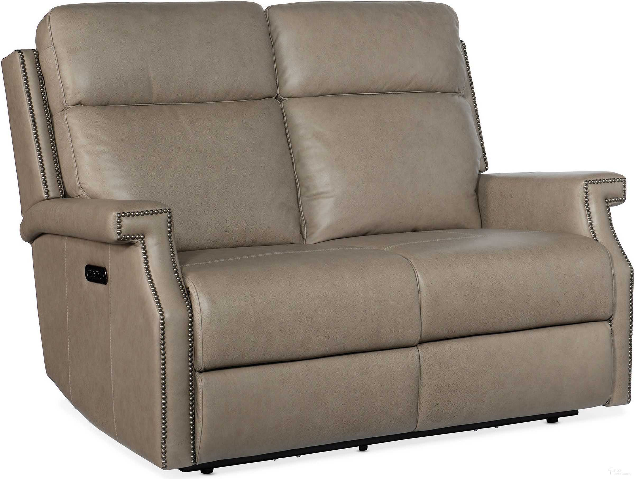 The appearance of Vaughn Zero Gravity Loveseat With Power Headrest In Grey designed by Hooker in the transitional interior design. This grey piece of furniture  was selected by 1StopBedrooms from MS Collection to add a touch of cosiness and style into your home. Sku: SS106-PHZ2-091. Material: Leather.