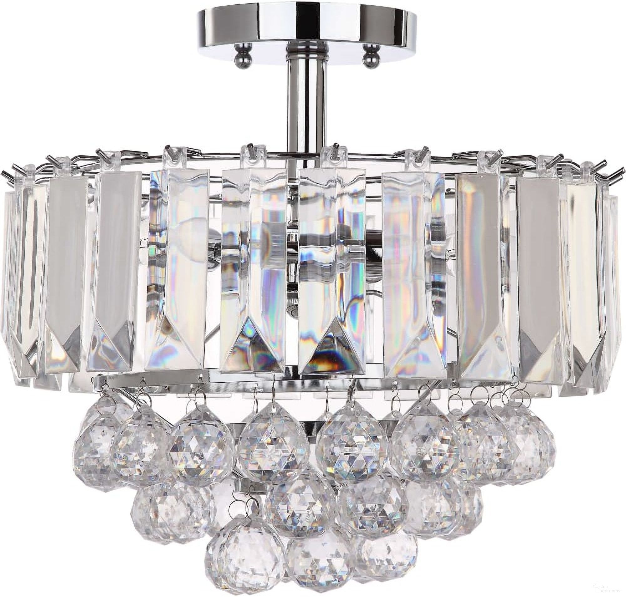 The appearance of Vaxcel 3-Light Chrome and Acrylic 13.5 Inch Flush Mount designed by Safavieh in the modern / contemporary interior design. This chrome piece of furniture  was selected by 1StopBedrooms from Safavieh LIT Collection to add a touch of cosiness and style into your home. Sku: LIT4486A. Material: Chrome.