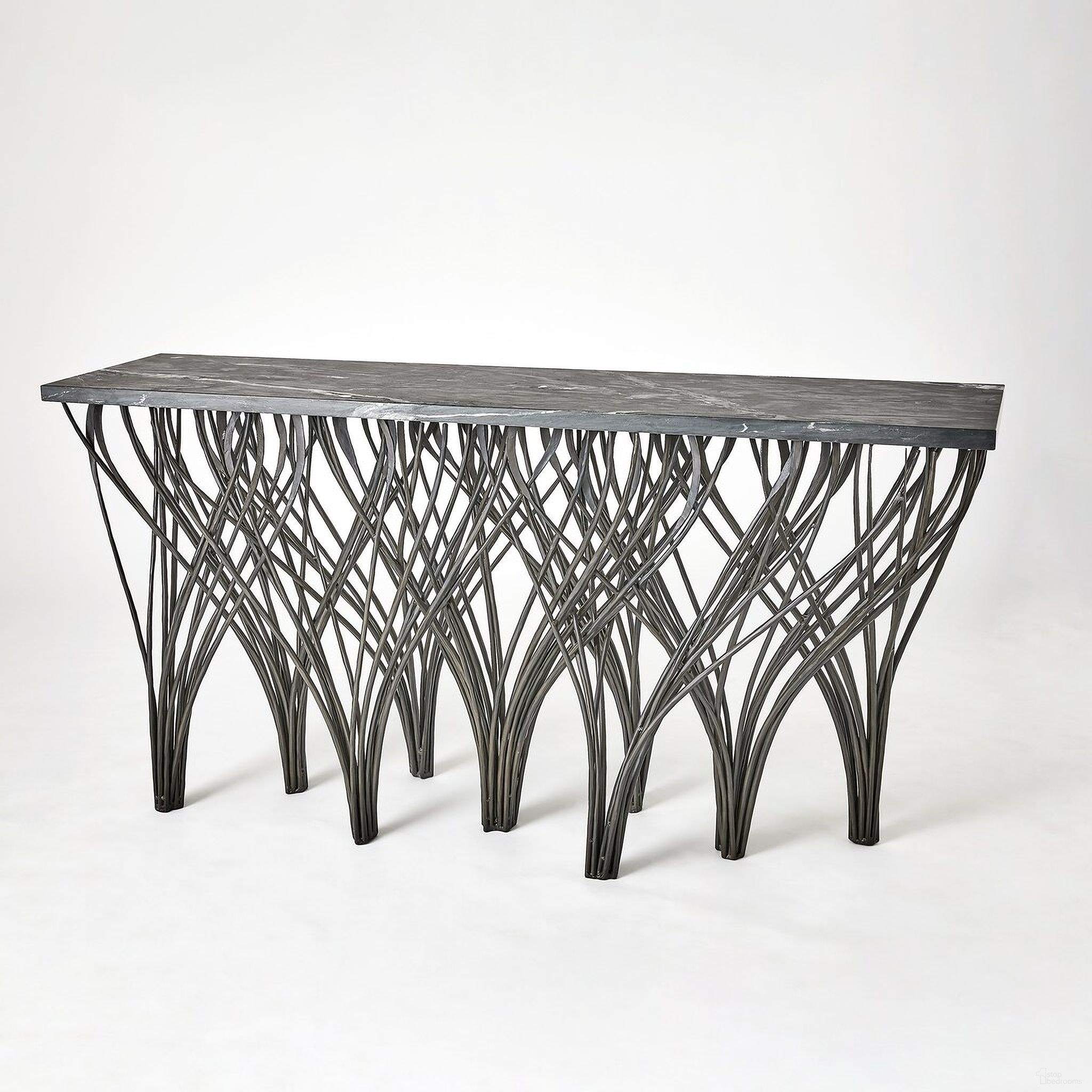 The appearance of Vector Marine Leather Marble Console In Natural and Black designed by Global Views in the modern / contemporary interior design. This natural/black piece of furniture was selected by 1StopBedrooms from Vector Collection to add a touch of cosiness and style into your home. Sku: 791657. Material: Marble.