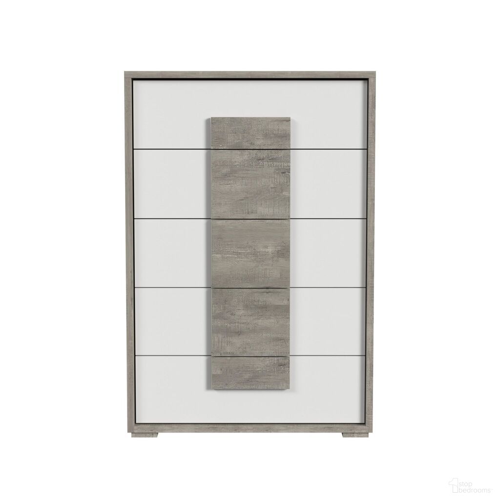 The appearance of Vega 5-Drawer Chest In White and Dual Tone designed by Picket House in the modern / contemporary interior design. This white/dual tone piece of furniture was selected by 1StopBedrooms from Vega Collection to add a touch of cosiness and style into your home. Sku: B-16010-7-CH. Material: Paper.