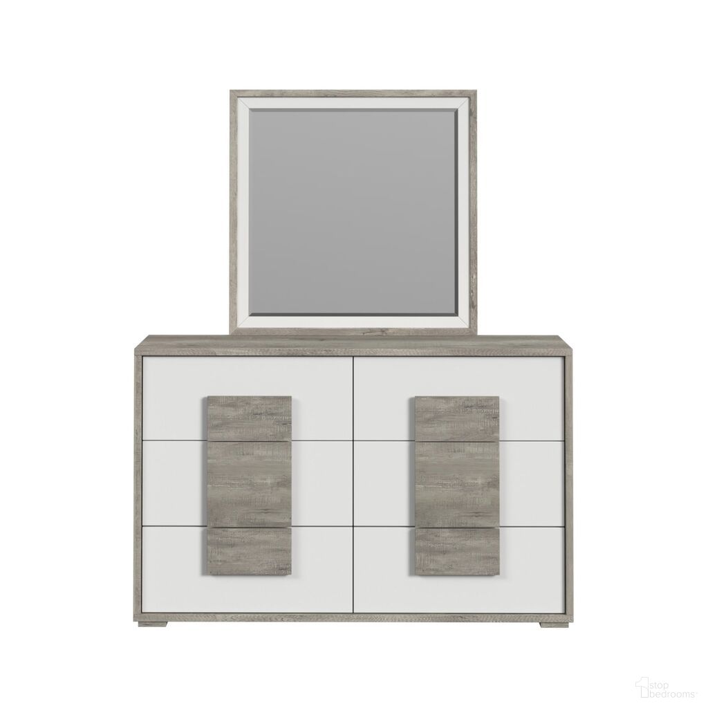 The appearance of Vega Dresser and Mirror Set In White and Dual Tone designed by Picket House in the modern / contemporary interior design. This white/dual tone piece of furniture was selected by 1StopBedrooms from Vega Collection to add a touch of cosiness and style into your home. Sku: B-16010-7-DR;B-16010-7-MR. Material: Paper.