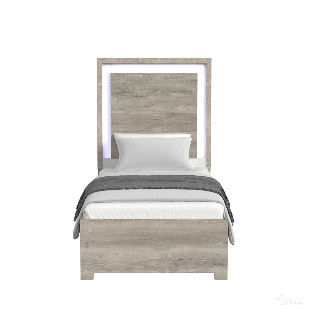 The appearance of Vega Twin Bed with LED In White and Dual Tone designed by Picket House in the modern / contemporary interior design. This white/dual tone piece of furniture was selected by 1StopBedrooms from Vega Collection to add a touch of cosiness and style into your home. Sku: B-16010-7-THFL;B-16010-7-TFR. Bed Type: Panel Bed. Bed Size: Twin. Material: Paper.