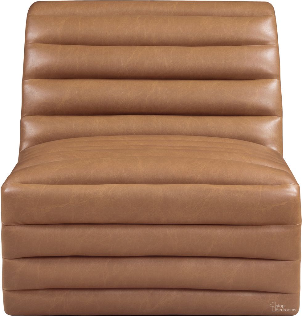 Vega Vegan Leather Accent Chair In Cognac