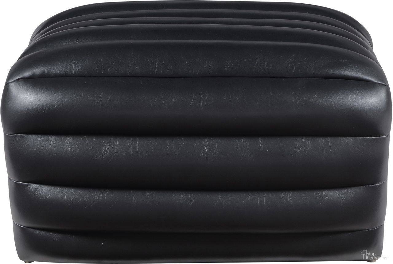 The appearance of Vega Vegan Leather Ottoman In Black designed by Meridian in the modern / contemporary interior design. This black piece of furniture was selected by 1StopBedrooms from Vega Collection to add a touch of cosiness and style into your home. Sku: 33045Black-Ott. Material: Vegan Leather.