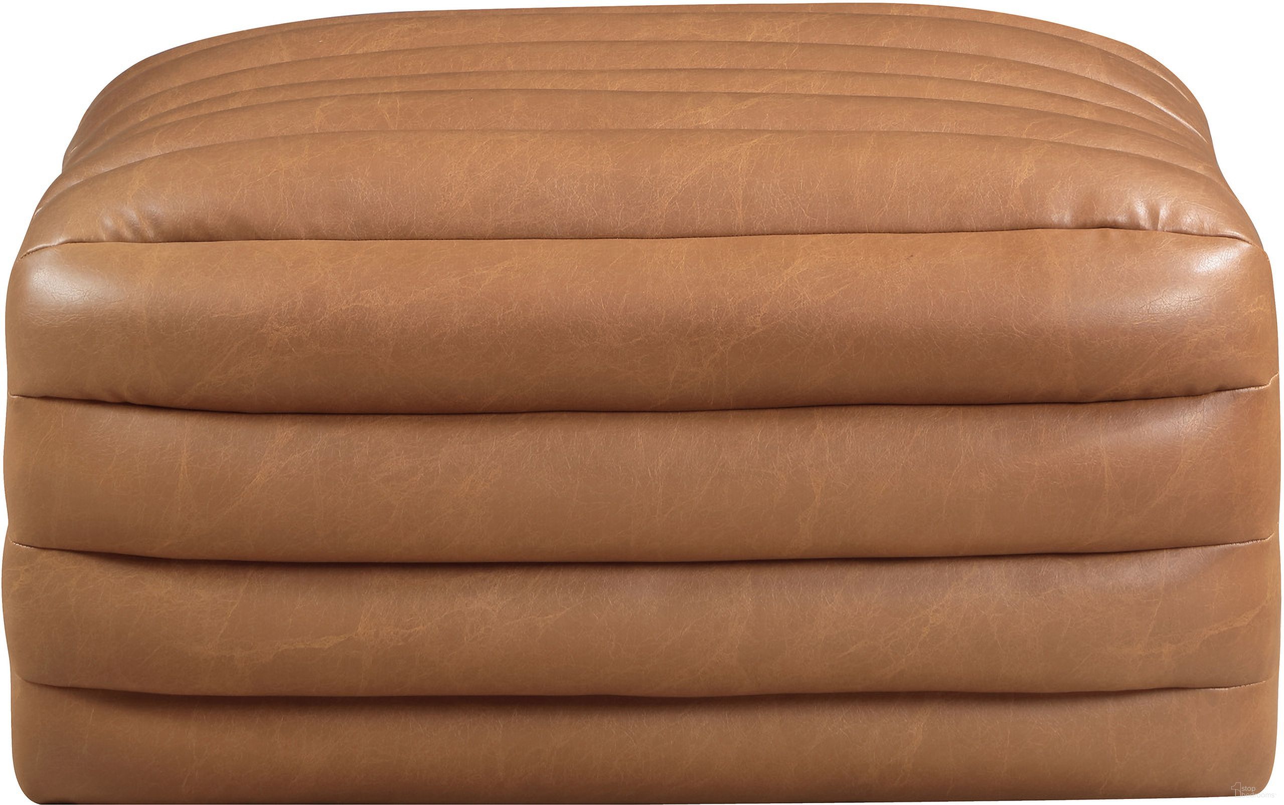 The appearance of Vega Vegan Leather Ottoman In Cognac designed by Meridian in the modern / contemporary interior design. This cognac piece of furniture  was selected by 1StopBedrooms from Vega Collection to add a touch of cosiness and style into your home. Sku: 33045Cognac-Ott. Material: Vegan Leather.