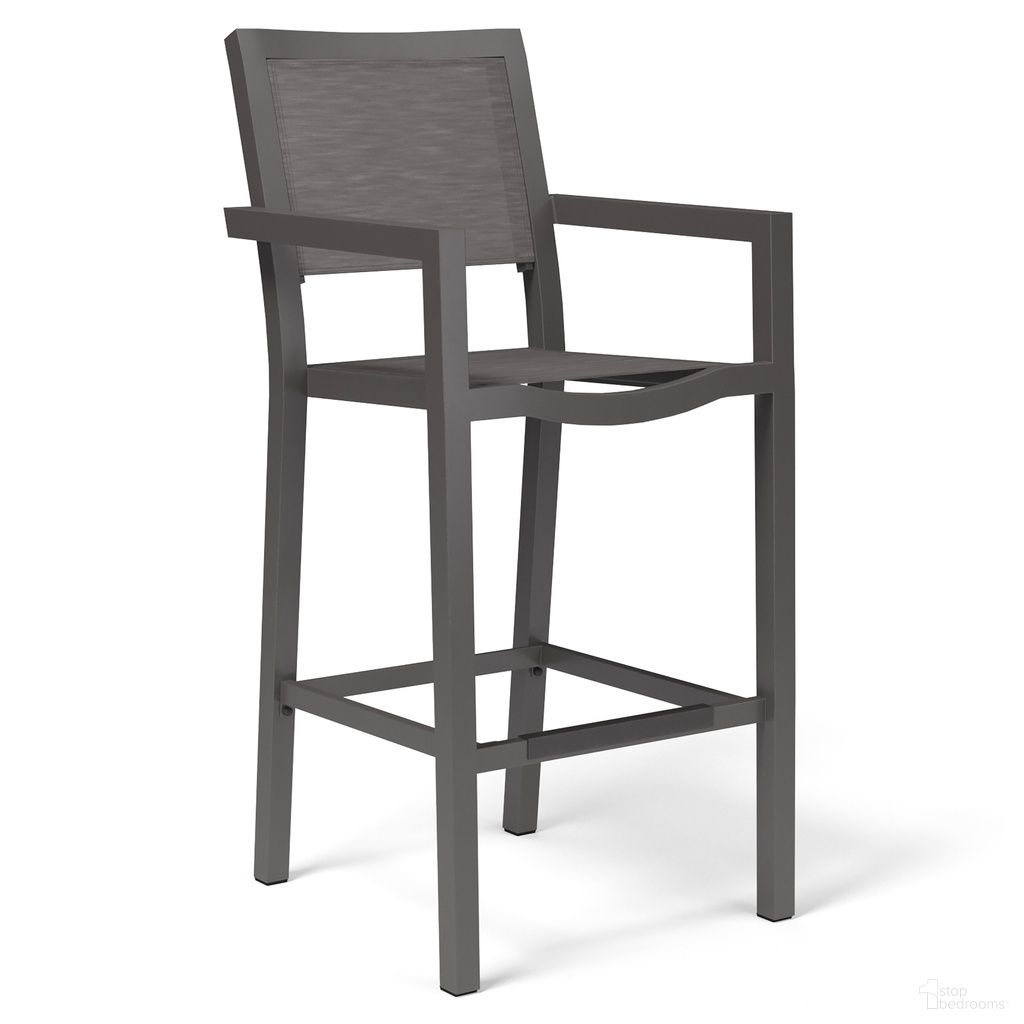The appearance of Vegas Sling Barstool in Aluminim Graphite designed by Sunset West in the modern / contemporary interior design. This aluminim graphite piece of furniture  was selected by 1StopBedrooms from Vegas Collection to add a touch of cosiness and style into your home. Sku: SW1201-7B. Material: Aluminum.