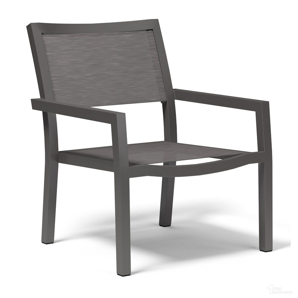 The appearance of Vegas Stackable Sling Club Chair in Aluminim Graphite designed by Sunset West in the modern / contemporary interior design. This aluminim graphite piece of furniture  was selected by 1StopBedrooms from Vegas Collection to add a touch of cosiness and style into your home. Sku: SW1201-21. Material: Aluminum.