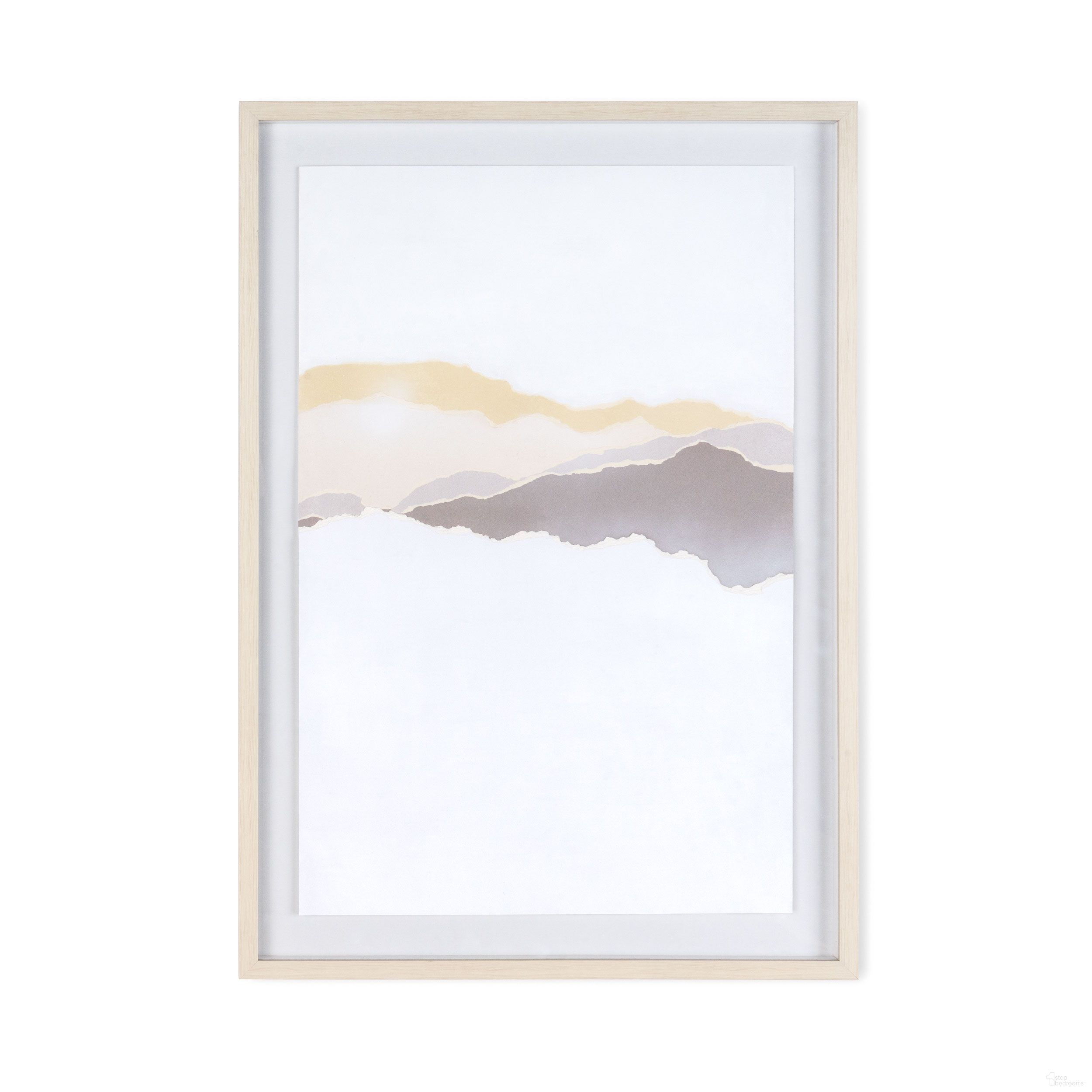 Veiled Vista I Shadow Box In White/Yellow/Mauve