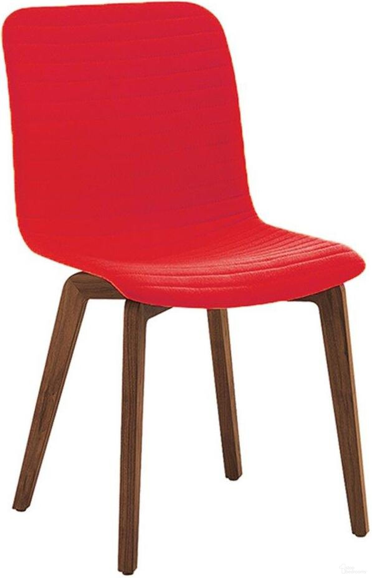 The appearance of Vela Dining Chair Set Of 2 In Red With Walnut Back designed by Bellini Modern Living in the modern / contemporary interior design. This red piece of furniture was selected by 1StopBedrooms from Vela Collection to add a touch of cosiness and style into your home. Sku: Vela RD. Material: Wood. Chair Type: Side Chair.