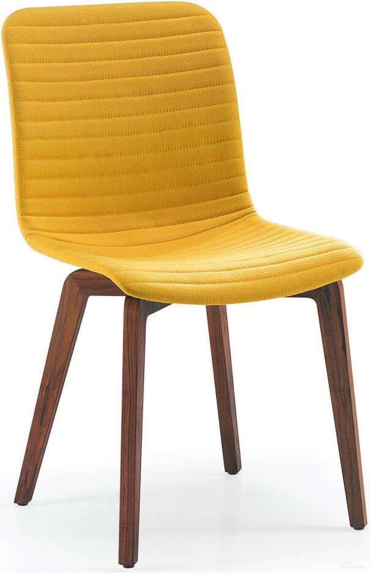 The appearance of Vela Dining Chair Set Of 2 In Yellow With Walnut Back designed by Bellini Modern Living in the modern / contemporary interior design. This yellow piece of furniture was selected by 1StopBedrooms from Vela Collection to add a touch of cosiness and style into your home. Sku: Vela YEL. Chair Type: Side Chair.