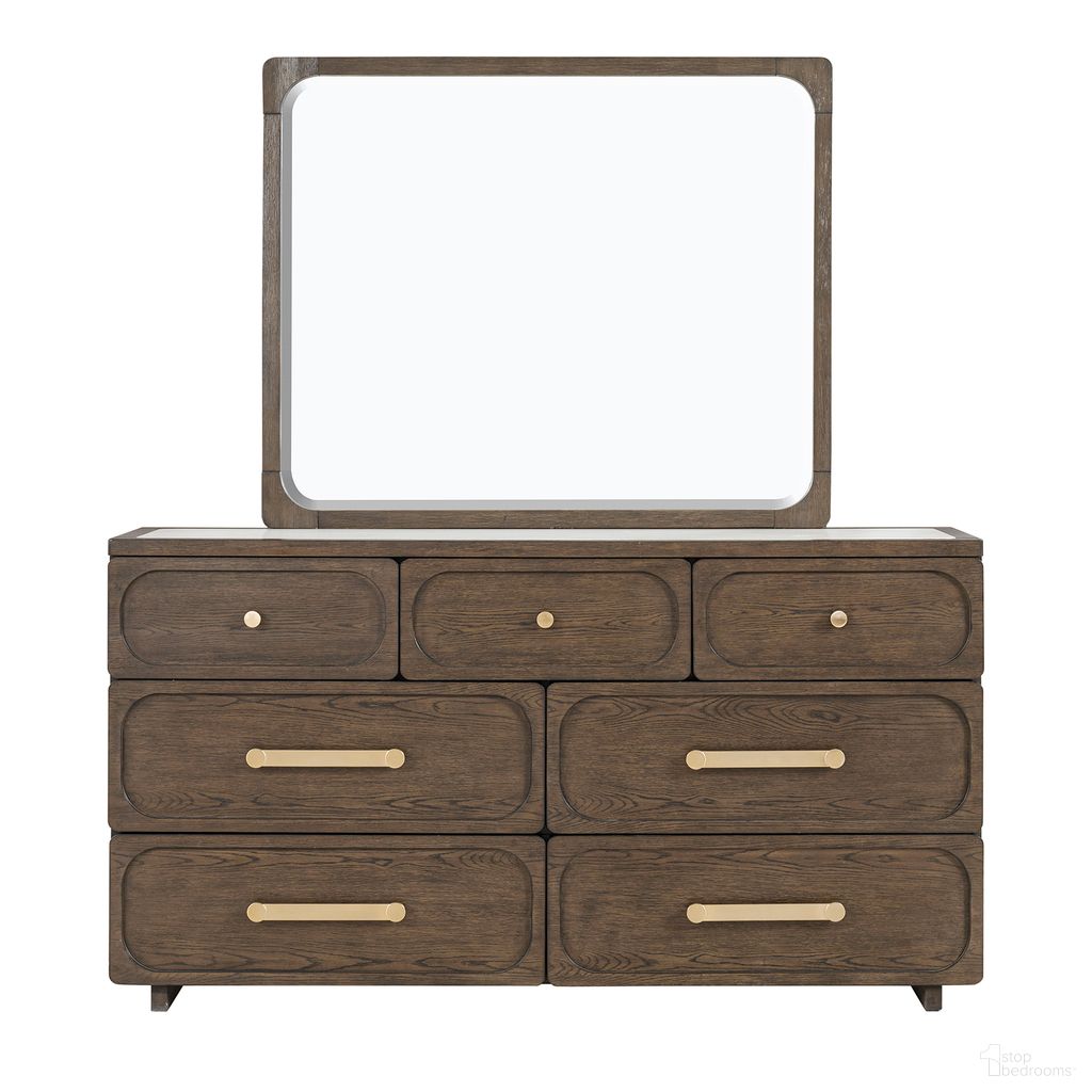 The appearance of Vellara Drawer Dresser with Quartz Top In Dark Walnut designed by Furniture of America in the transitional interior design. This dark walnut piece of furniture was selected by 1StopBedrooms from Vellara Collection to add a touch of cosiness and style into your home. Sku: FM74021DW-D. Material: Rubberwood.