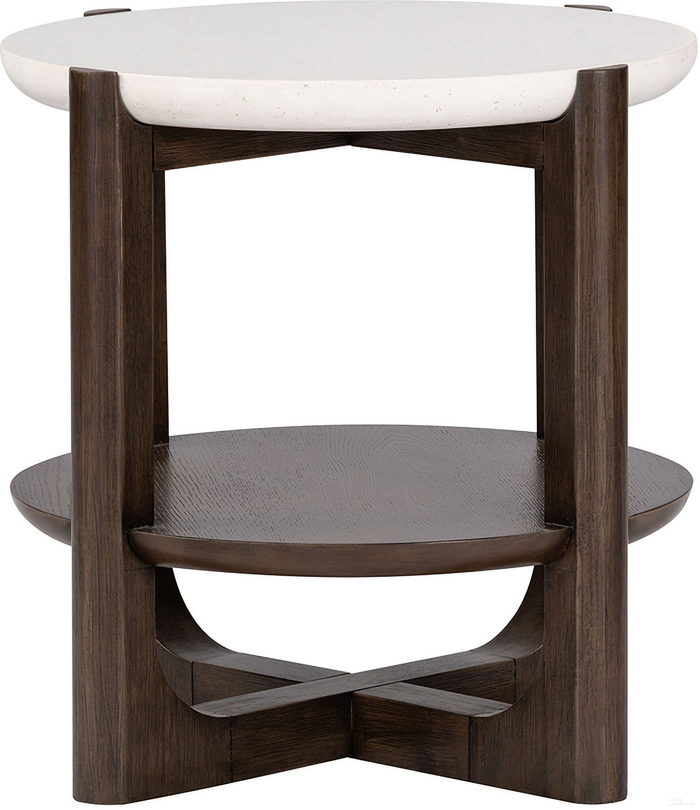 The appearance of Vellara End Table with Stone Top In Dark Walnut designed by Furniture of America in the transitional interior design. This dark walnut piece of furniture was selected by 1StopBedrooms from Vellara Collection to add a touch of cosiness and style into your home. Sku: FM44020DW-ER-ST. Material: Stone.