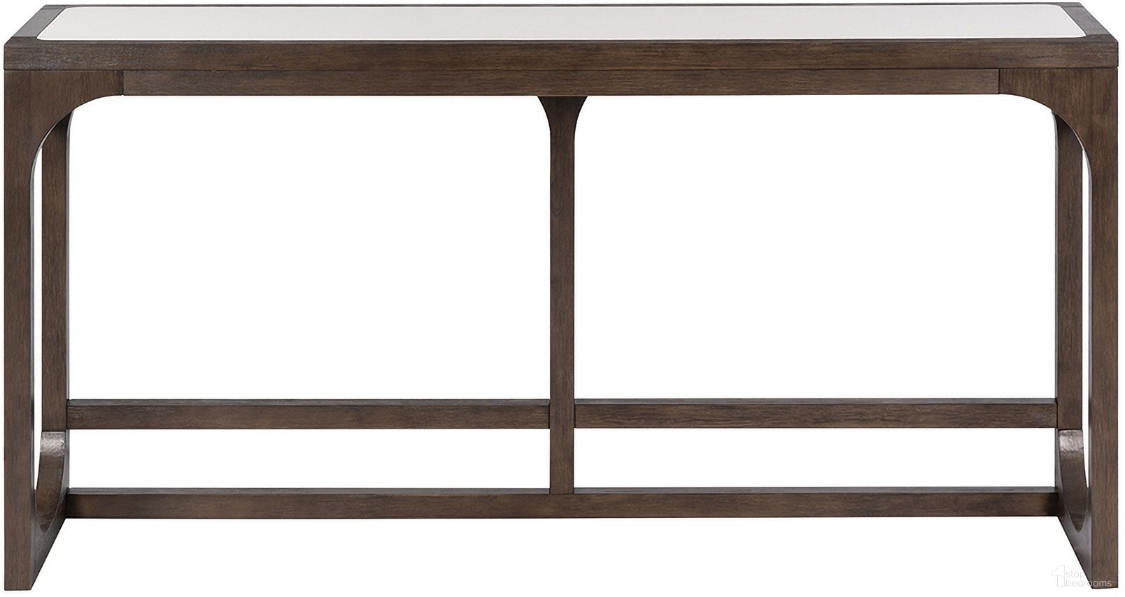 The appearance of Vellara Sofa Table In Dark Walnut designed by Furniture of America in the transitional interior design. This dark walnut piece of furniture was selected by 1StopBedrooms from Vellara Collection to add a touch of cosiness and style into your home. Sku: FM44020DW-S. Material: Stone.