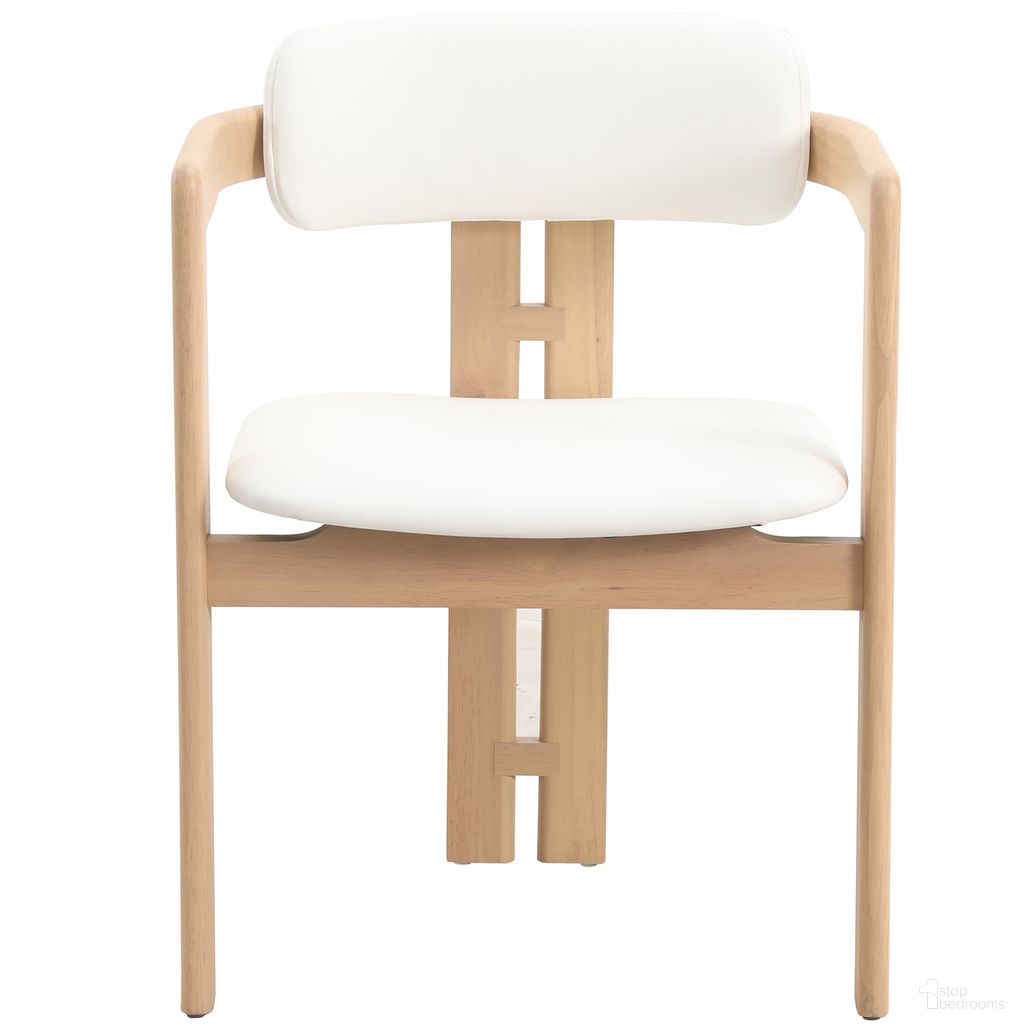 The appearance of Velo Modern Dining Chair In Natural and White designed by LeisureMod in the modern / contemporary interior design. This natural/white piece of furniture was selected by 1StopBedrooms from Velo Collection to add a touch of cosiness and style into your home. Sku: VCNW-51W. Material: Leather. Chair Type: Arm Chair.
