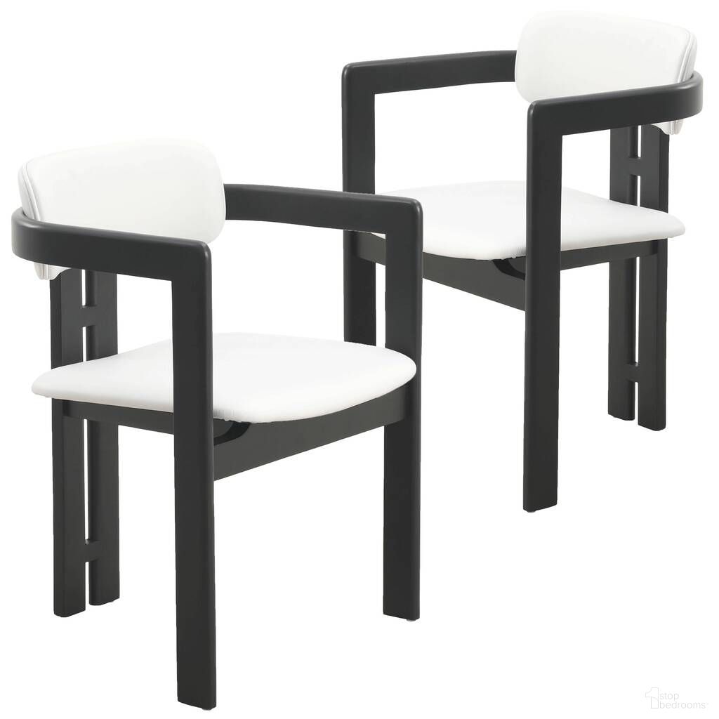 The appearance of Velo Series Modern Dining Chair In Black Wood with Off White Seat designed by LeisureMod in the modern / contemporary interior design. This off white and black piece of furniture  was selected by 1StopBedrooms from Velo Collection to add a touch of cosiness and style into your home. Sku: VCBL-51OW-2. Material: Leather. Chair Type: Arm Chair.