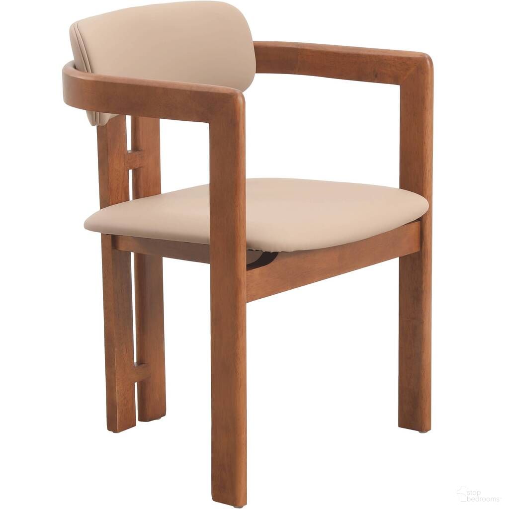 The appearance of Velo Series Modern Dining Chair Set of 4 In Natural Wood with Taupe Seat designed by LeisureMod in the modern / contemporary interior design. This dark natural/taupe piece of furniture was selected by 1StopBedrooms from Velo Collection to add a touch of cosiness and style into your home. Sku: VCA-51DTP4. Material: Leather. Chair Type: Arm Chair.