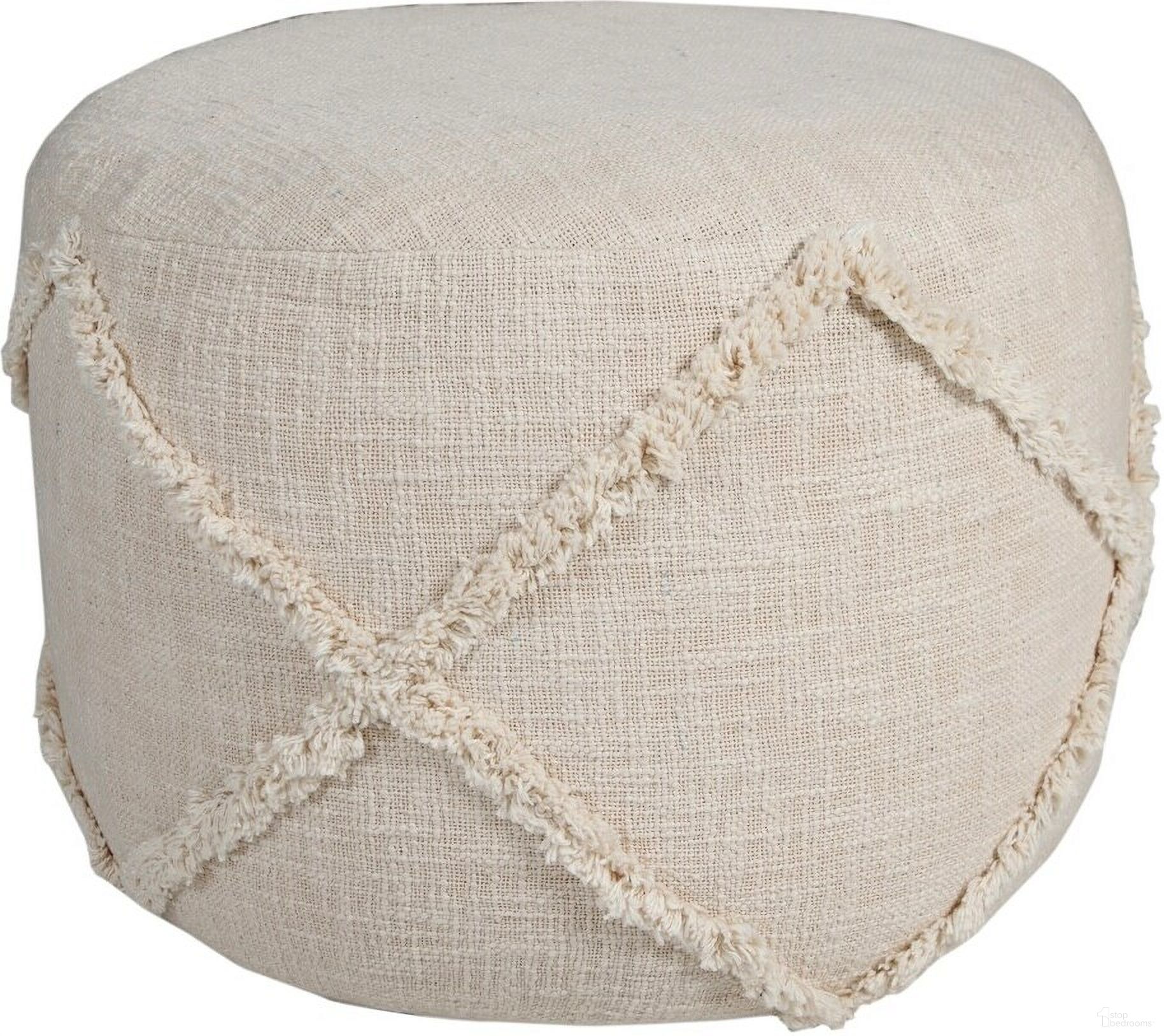 The appearance of Velta Diamond Hand-Woven All-Natural Cotton Ottoman Pouf In Cream designed by Rajani Home in the transitional interior design. This cream piece of furniture was selected by 1StopBedrooms from Bova Collection to add a touch of cosiness and style into your home. Sku: 6C226208G49348. Material: Cotton.