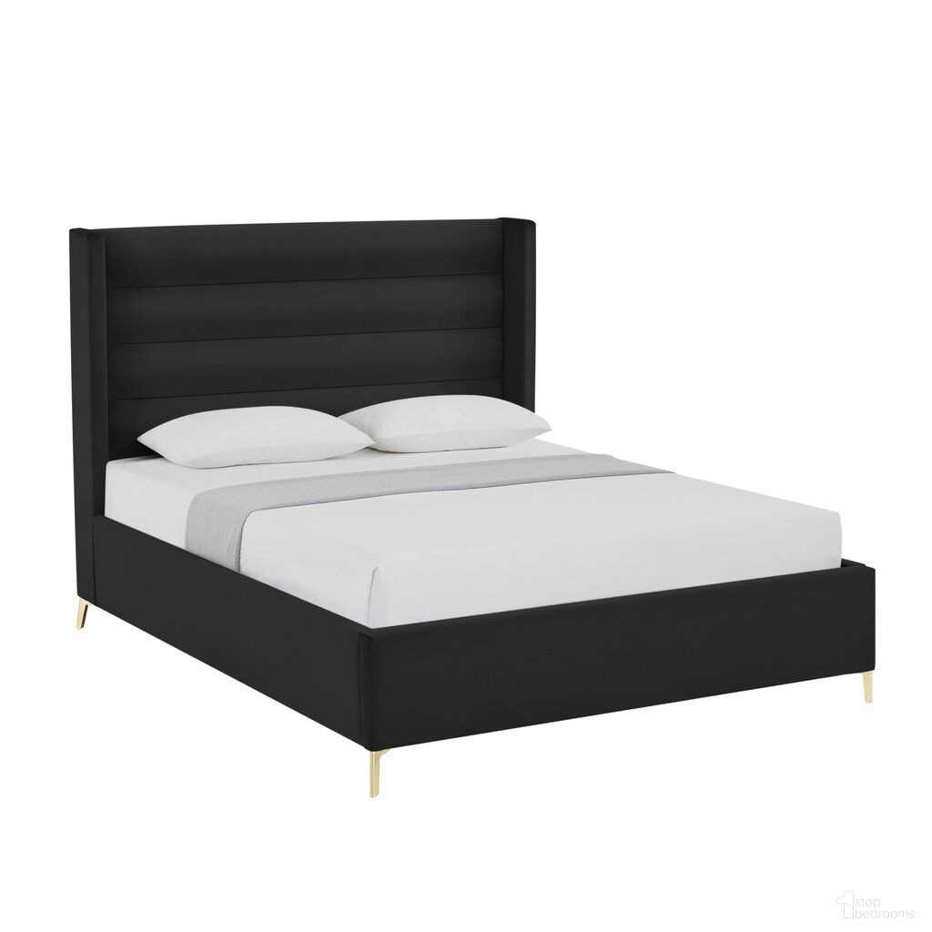 The appearance of Velvet Upholstered Queen Bed Frame In Black designed by Homeroots in the modern / contemporary interior design. This black piece of furniture  was selected by 1StopBedrooms from  to add a touch of cosiness and style into your home. Sku: 544804. Bed Size: Queen. Material: Velvet. Bed Type: Upholstered Bed.