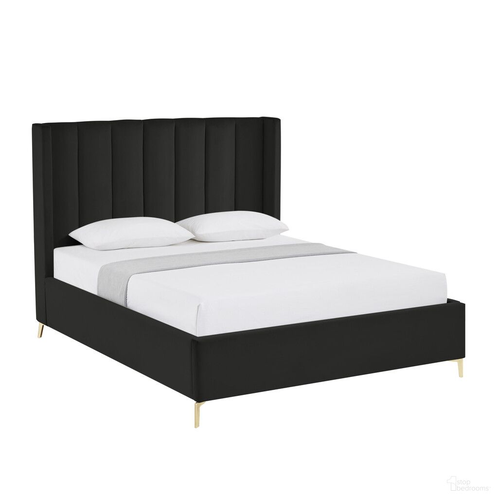 The appearance of Velvet Upholstered Queen Bed Frame In Black designed by Homeroots in the modern / contemporary interior design. This black piece of furniture was selected by 1StopBedrooms from to add a touch of cosiness and style into your home. Sku: 544822. Bed Size: Queen. Material: Velvet. Bed Type: Upholstered Bed.