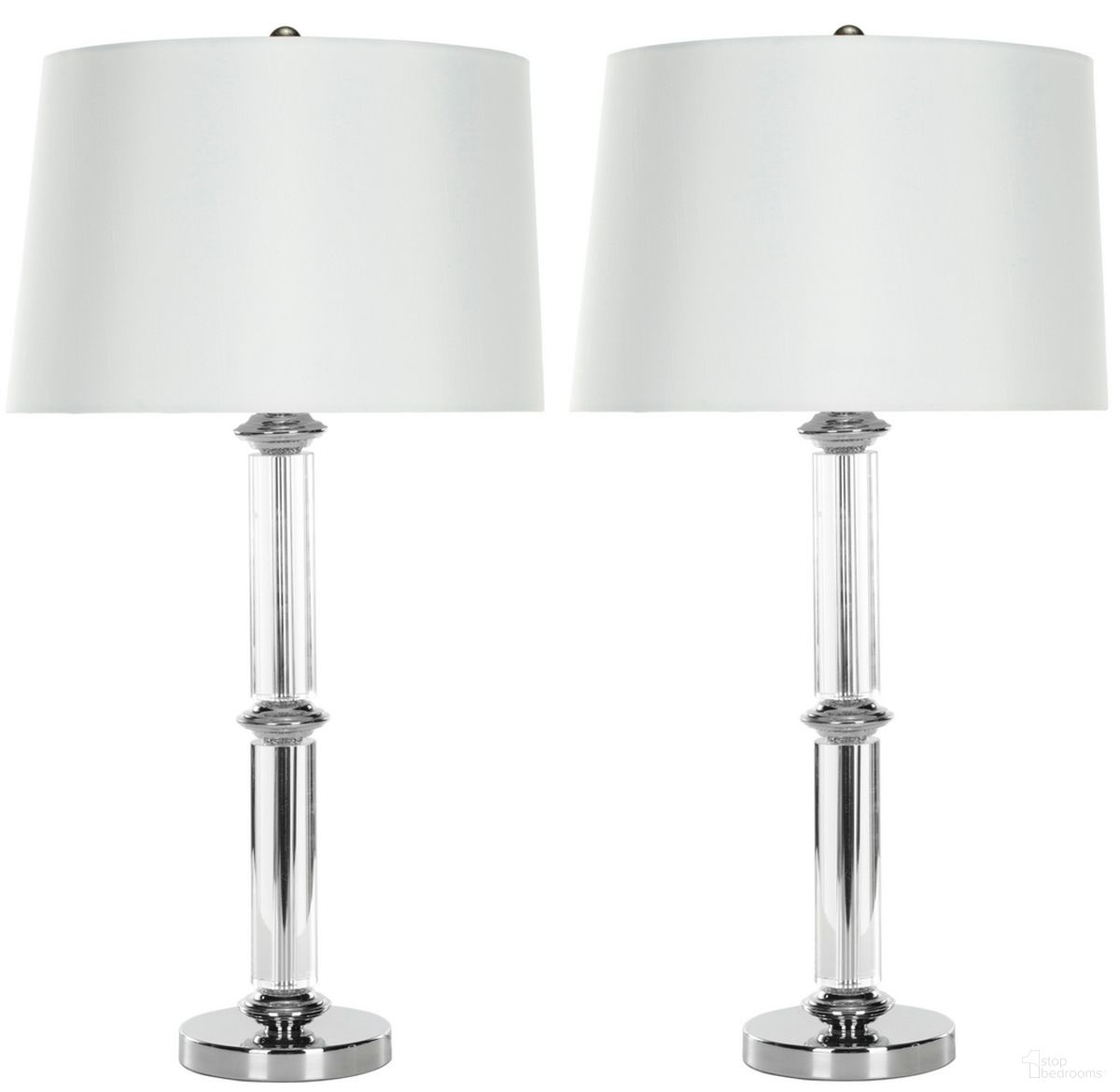 Vendome 28.5-Inch H Crystal Table Lamp in Clear Set of 2