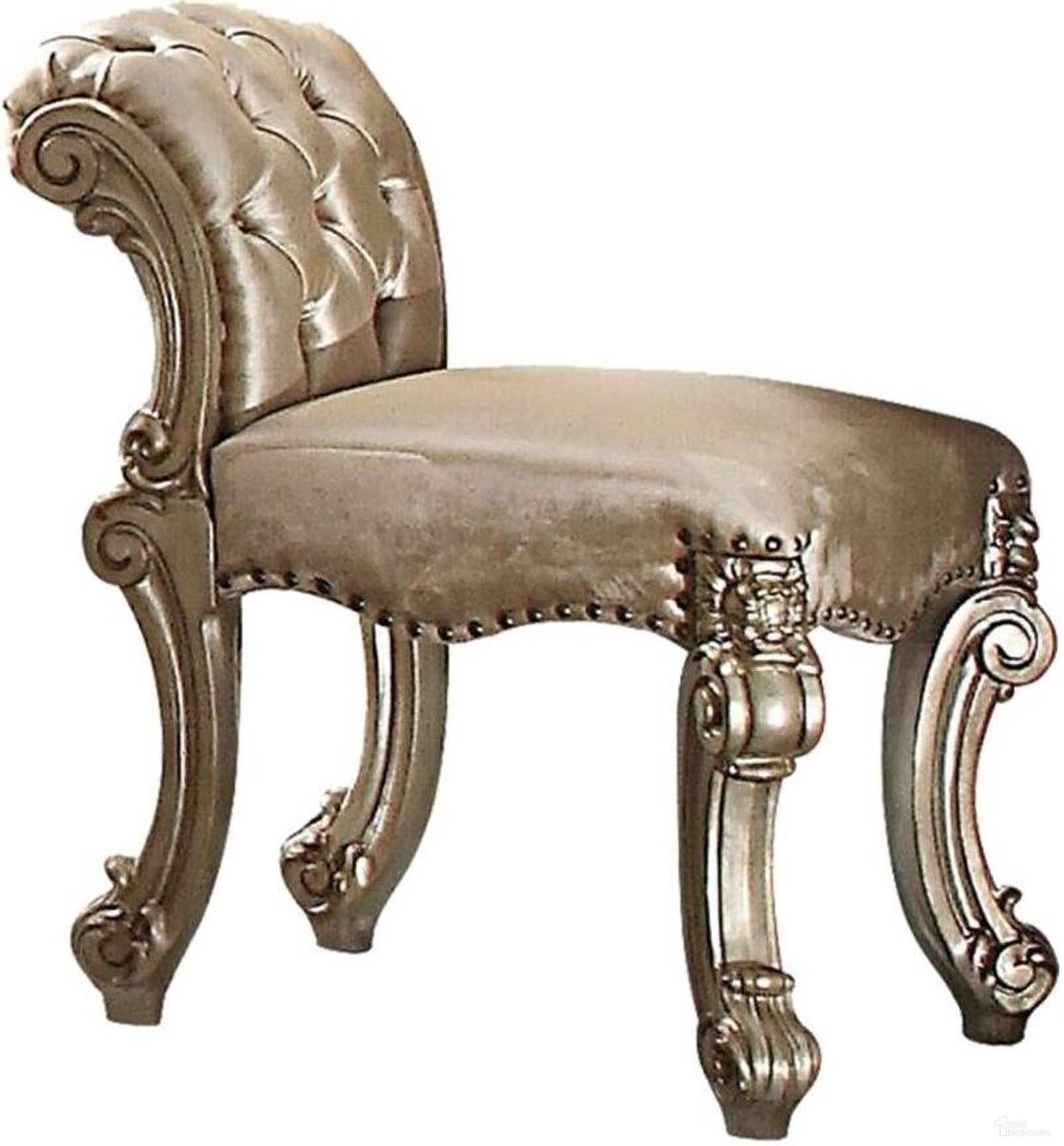 The appearance of Vendome Vanity Stool In Gold Patina and Bone designed by ACME in the rustic / southwestern interior design. This gold piece of furniture was selected by 1StopBedrooms from Vendome Collection to add a touch of cosiness and style into your home. Sku: 23008. Material: Wood.