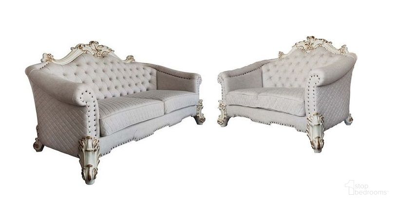 The appearance of Vendome Ii Living Room Set In Ivory designed by ACME in the transitional interior design. This ivory piece of furniture  was selected by 1StopBedrooms from Vendome Ii Collection to add a touch of cosiness and style into your home. Sku: LV01329;LV01330. Material: Wood.
