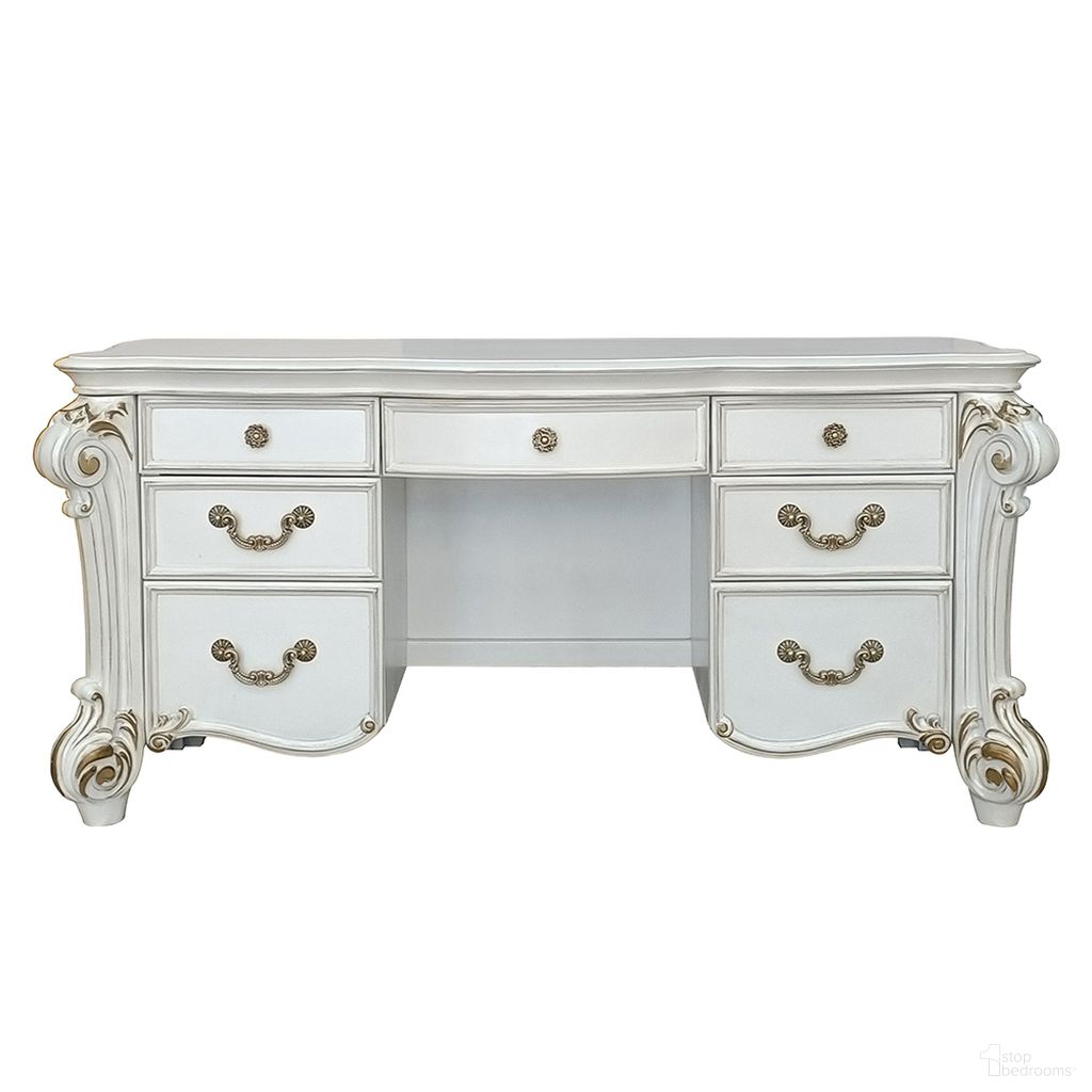 Vendome Vanity Desk In Beige and Silver