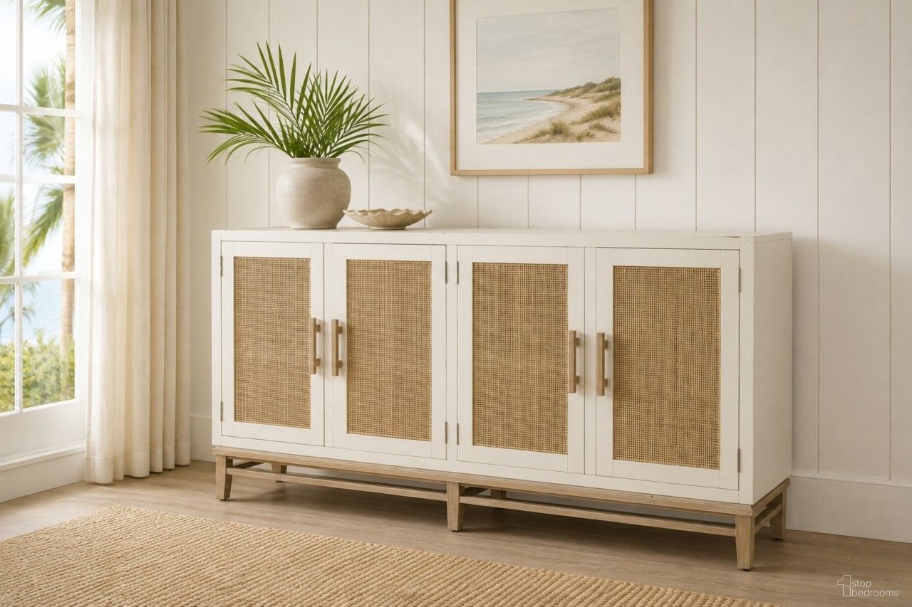 Venice 4 Door Credenza In White