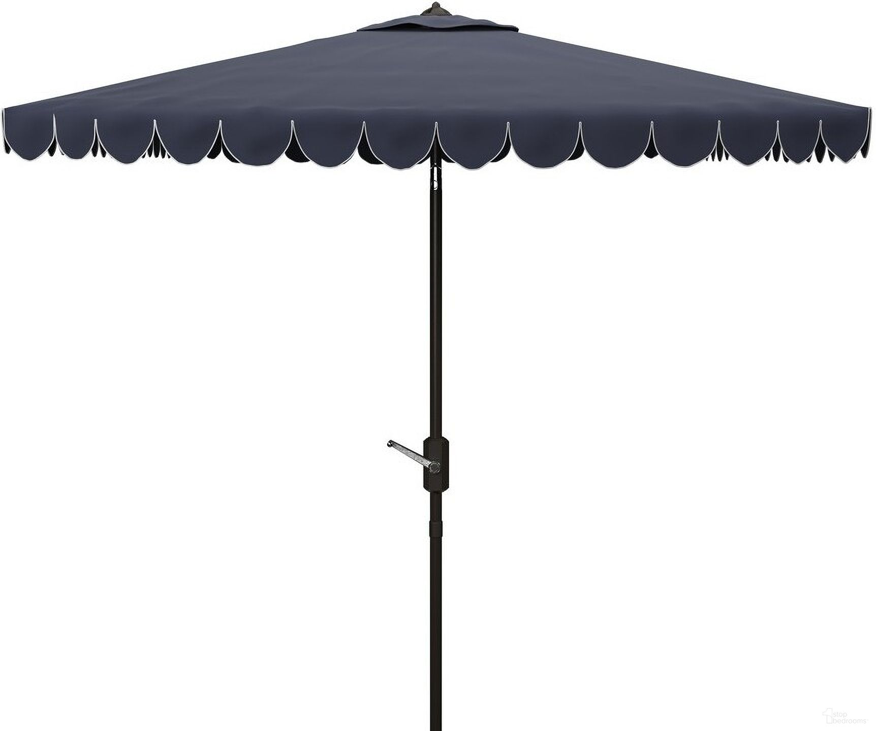 Venice 7.5 Ft Square Crank Umbrella In White Navy
