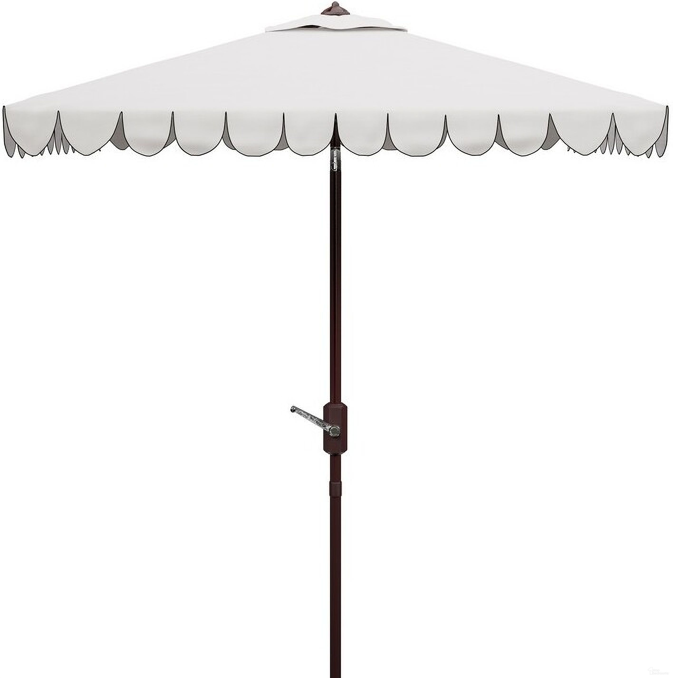 Venice 7.5 Ft Square Crank Umbrella In White and Black