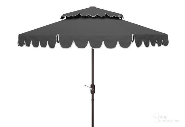 Venice 9Ft Rnd Double Top Crank Umbrella in Grey