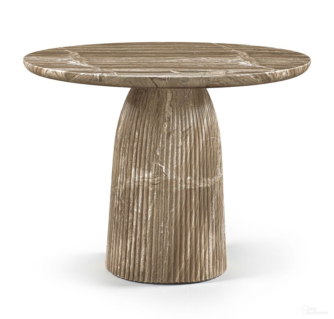 The appearance of Venosa 42 Inch Concrete Indoor and Outdoor Dining Table In Beige designed by Meridian in the modern / contemporary interior design. This beige piece of furniture  was selected by 1StopBedrooms from Venosa Collection to add a touch of cosiness and style into your home. Sku: 764Beige-DT42 Box 1/2 (Top);764Beige-DT42 Box 2/2 (Base). Table Base Style: Pedestal. Table Top Shape: Round. Material: Concrete. Size: 42".
