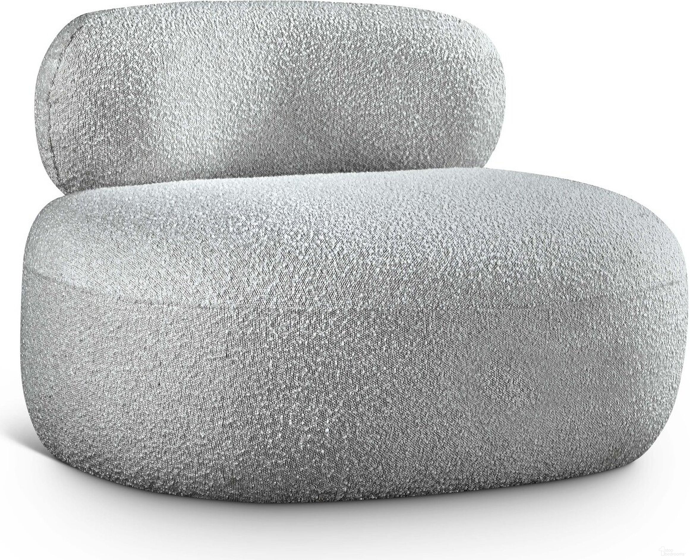 The appearance of Venti Boucle Fabric Chair In Grey designed by Meridian in the modern / contemporary interior design. This grey piece of furniture was selected by 1StopBedrooms from Venti Collection to add a touch of cosiness and style into your home. Sku: 140Grey-C. Material: Boucle.