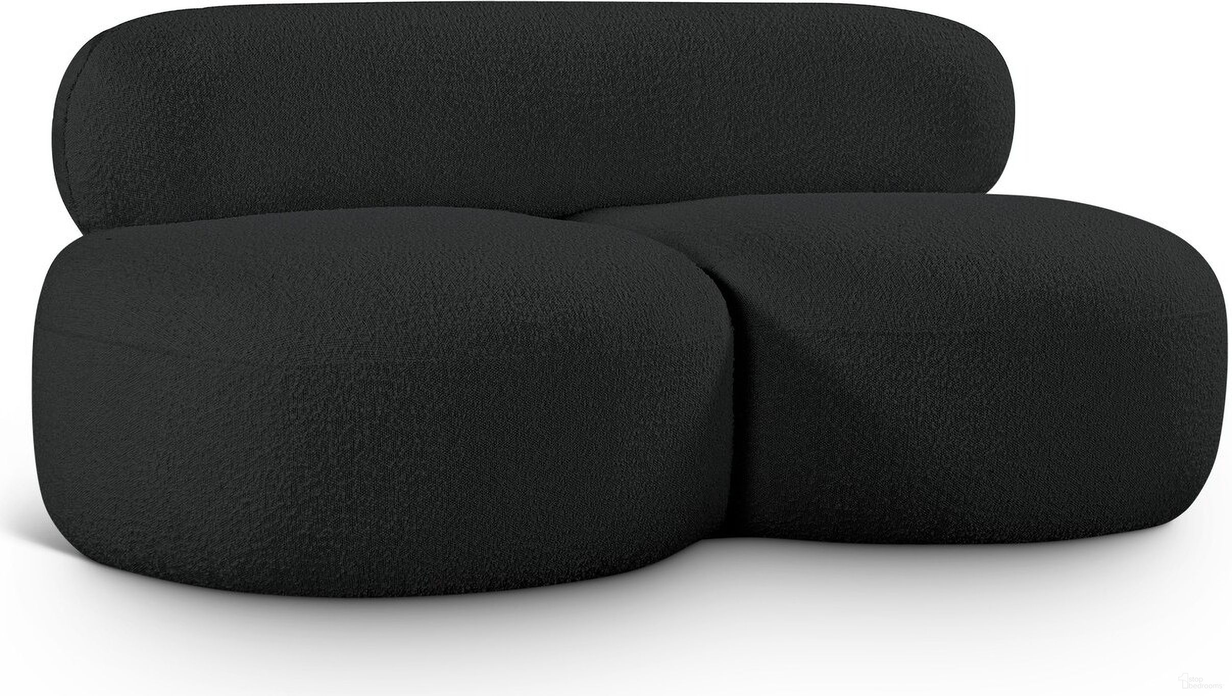 The appearance of Venti Boucle Fabric Loveseat In Black designed by Meridian in the modern / contemporary interior design. This black piece of furniture was selected by 1StopBedrooms from Venti Collection to add a touch of cosiness and style into your home. Sku: 140Black-L. Material: Boucle.