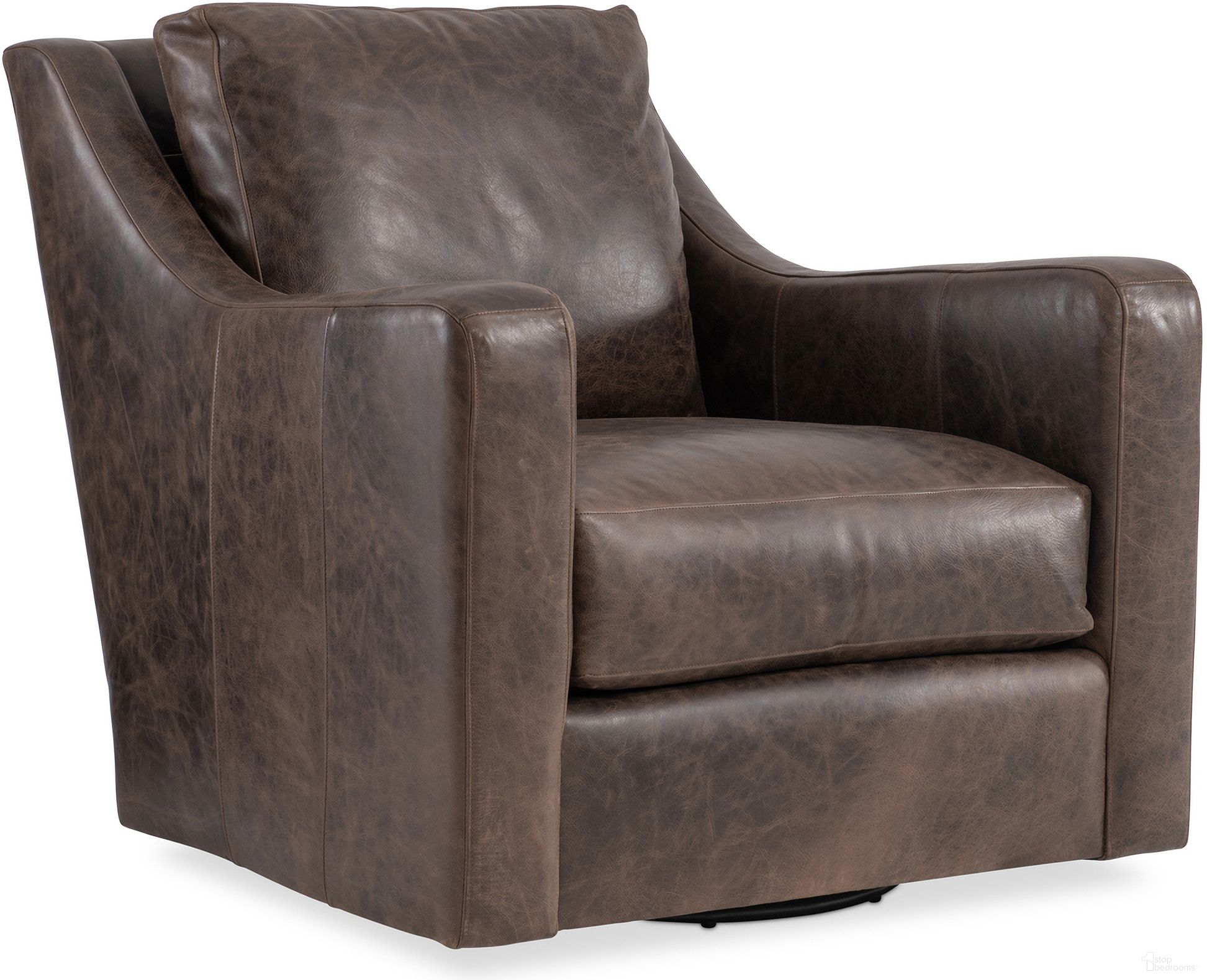 The appearance of Ventura Leather Swivel Chair In Brown designed by Bernhardt in the traditional interior design. This brown leather piece of furniture was selected by 1StopBedrooms from Ventura Collection to add a touch of cosiness and style into your home. Sku: 352SLO. Material: Leather.