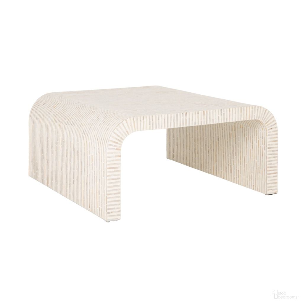 The appearance of Ventura Mother of Pearl Waterfall Square Coffee Table In White designed by Rowena Interiors in the coastal interior design. This white piece of furniture was selected by 1StopBedrooms from Ventura Collection to add a touch of cosiness and style into your home. Sku: EC2157. Material: MDF.