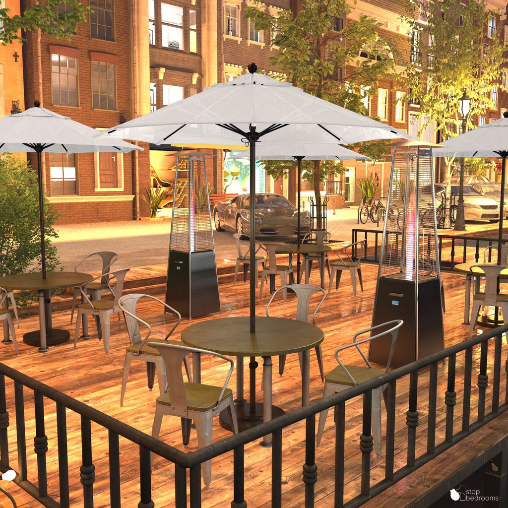 Venture 7.5' Patio Umbrella with Aluminum Pole Fiberglass Ribs Push Lift with Olefin Fabric In White and Bronze