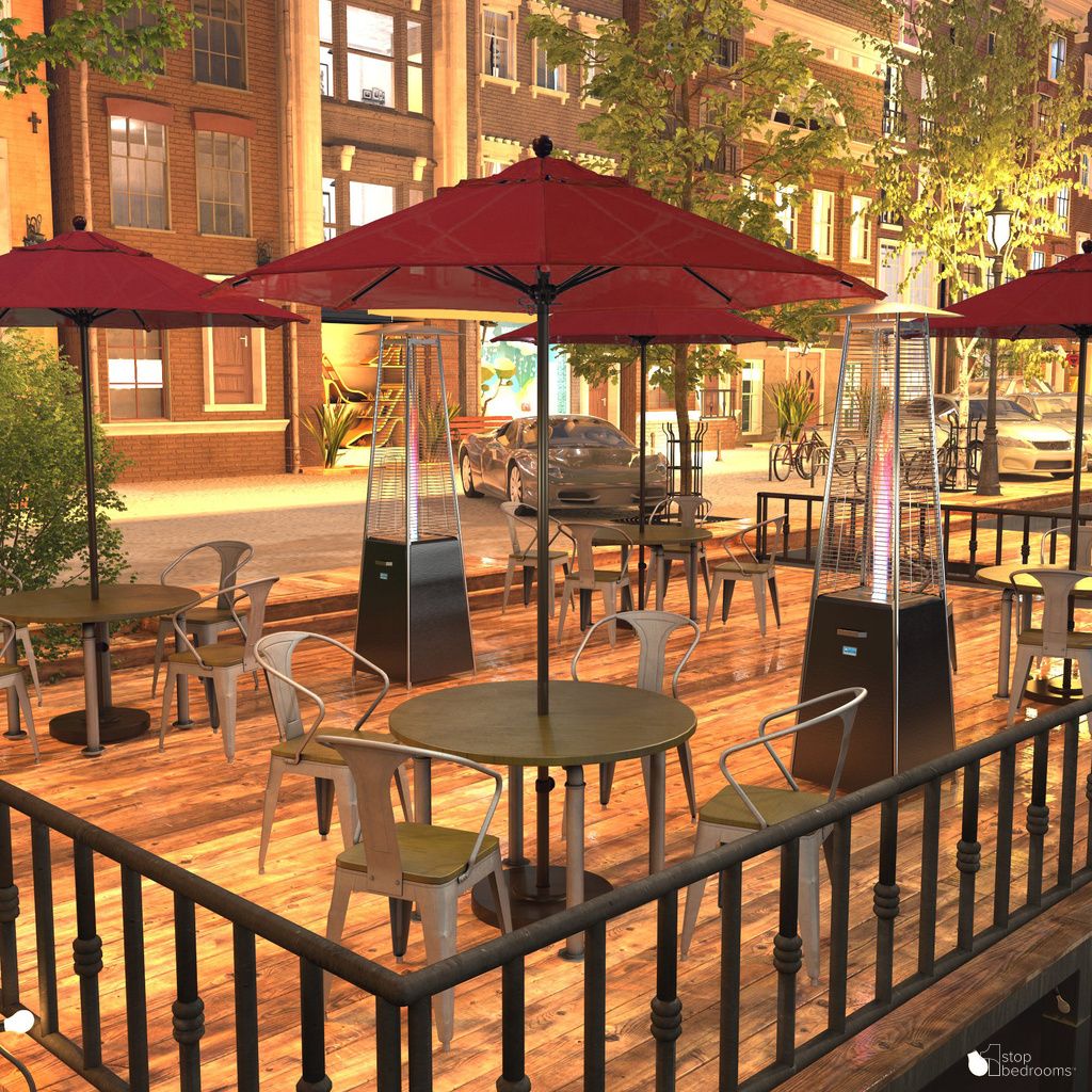 Venture 7.5' Patio Umbrella with Aluminum Pole Fiberglass Ribs Push Lift with Sunbrella Fabric In Jockey Red and Bronze