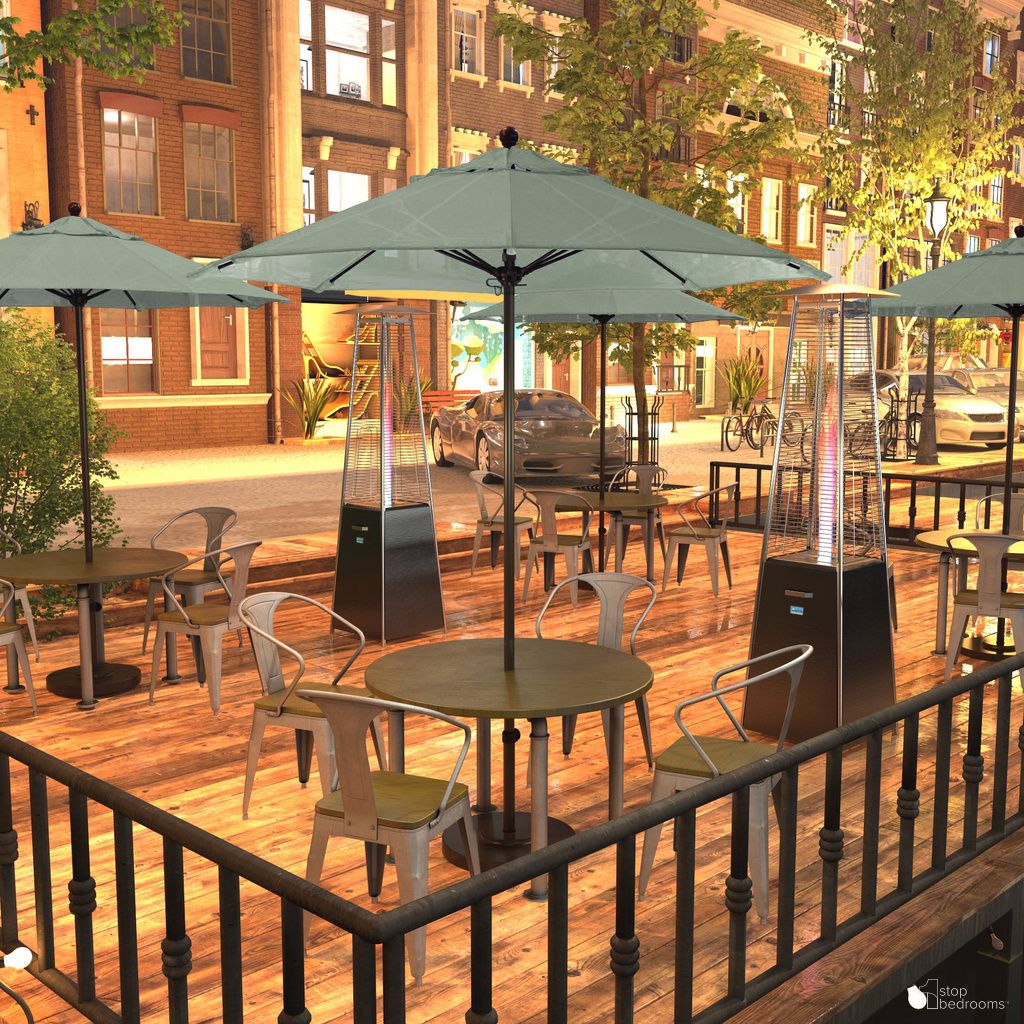 Venture 7.5' Patio Umbrella with Aluminum Pole Fiberglass Ribs Push Lift with Sunbrella Fabric In Spectrum Mist and Bronze
