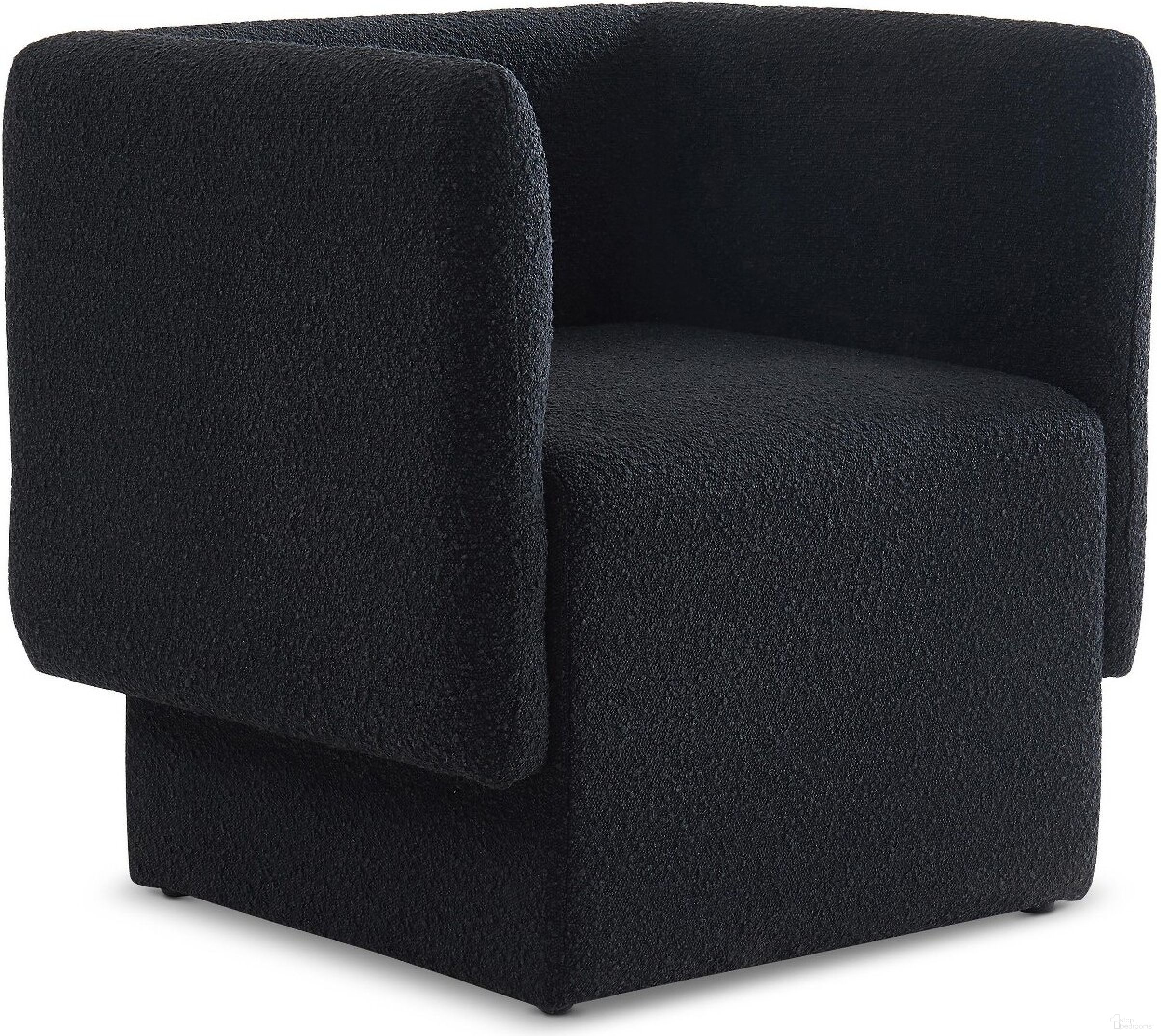 The appearance of Vera Boucle Fabric Accent Chair In Black designed by Meridian in the modern / contemporary interior design. This black piece of furniture was selected by 1StopBedrooms from Vera Collection to add a touch of cosiness and style into your home. Sku: 575Black. Material: Boucle.