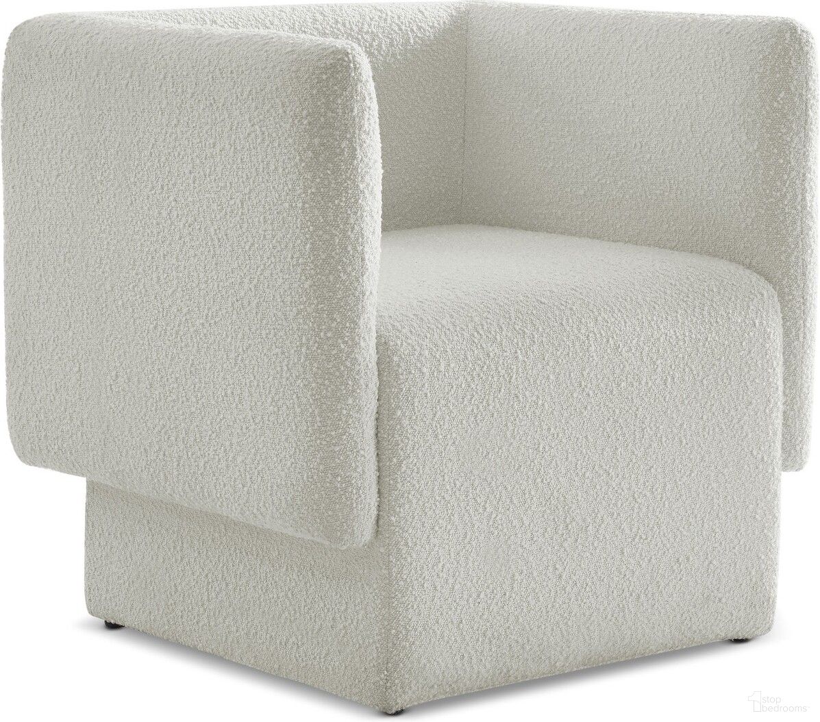 Vera Boucle Fabric Accent Chair In Cream