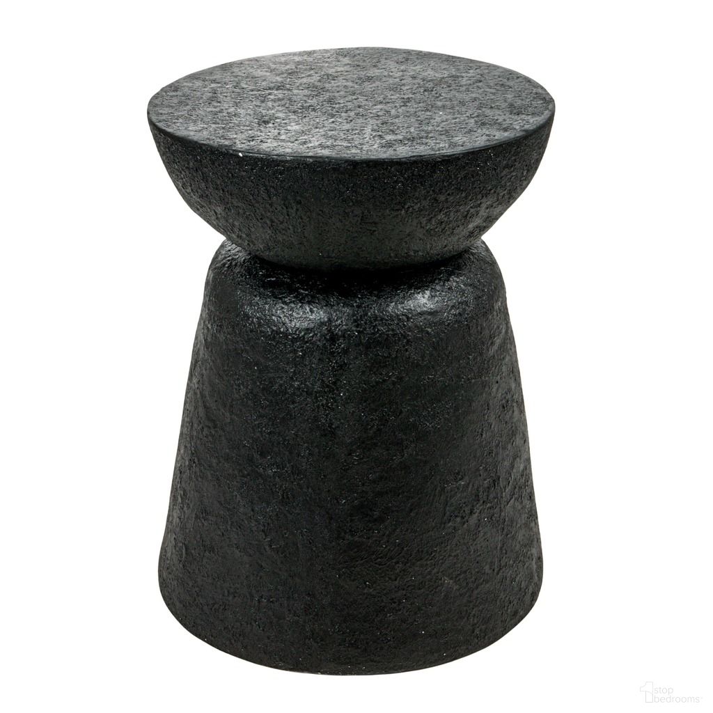 The appearance of Vera Drum-Shaped Indoor/Outdoor Side Table In Black designed by Rowena Interiors in the modern / contemporary interior design. This black piece of furniture  was selected by 1StopBedrooms from Vera Collection to add a touch of cosiness and style into your home. Sku: EC1911. Material: Magnesium Oxide.