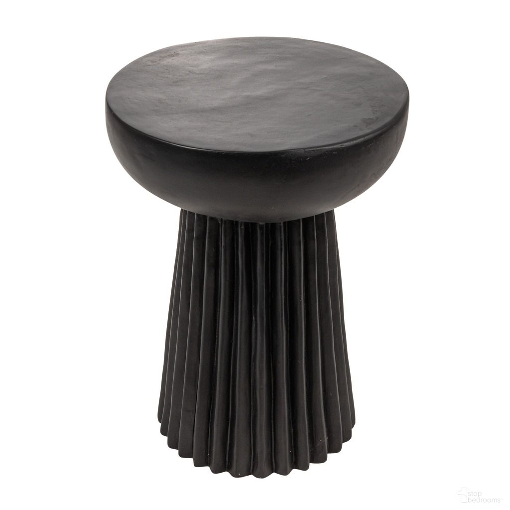 The appearance of Vera Fluted Indoor/Outdoor Side Table In Black designed by Rowena Interiors in the modern / contemporary interior design. This black piece of furniture was selected by 1StopBedrooms from Vera Collection to add a touch of cosiness and style into your home. Sku: EC1910. Material: Magnesium Oxide.
